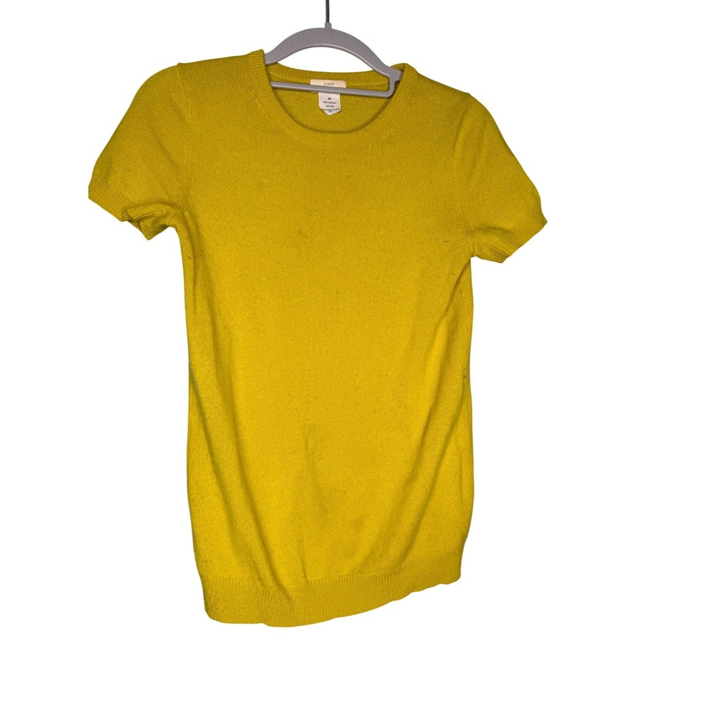 J.crew yellow cashmere lightweight soft short sleeve blouse soft cozy